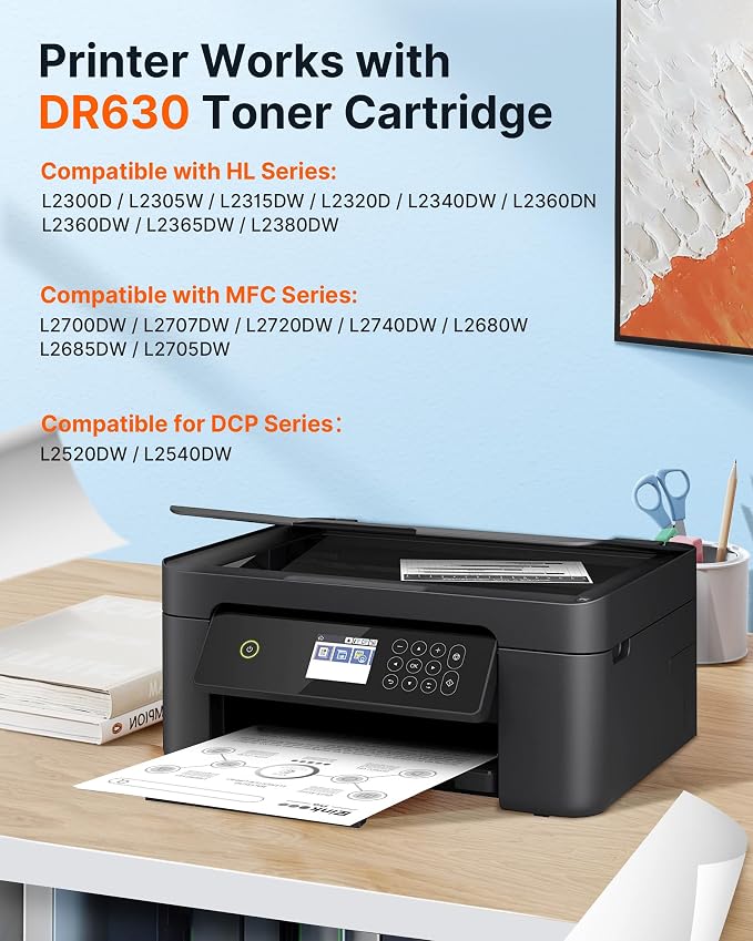 TN660 Toner Cartridges & DR630 Drum Unit Replacement for Brother TN660 TN-660 TN630 DR630 High Yield to use with HL-L2300D HL-L2360DW DCP-L2520DW MFC-L2700DW MFC-L2740DW (Black, 3 Pack)
