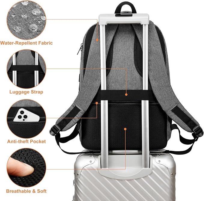 kadilong 17,3 inch Laptop Backpack with Lunchbox,Insulated Cooler Bag for Work Travel with USB Charging Port,Water Resistant Computer Bag Meal Prep Backpack for Picnic College