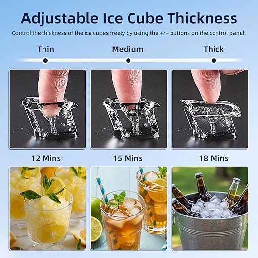 Antarctic Star Commercial Ice Maker Machine 66Lbs/24H, Self-Cleaning, Ice Scoop, Freestanding Ice Cube Machine for Home, Bar, Restaurant, Coffee Shop