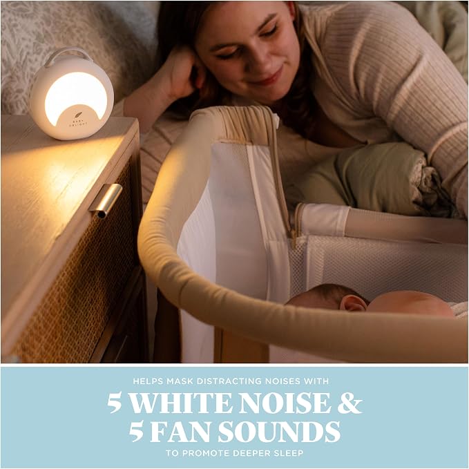 Baby Delight Dewdrop White Noise Sound Machine | Portable Travel Nightlight | 30 Sleep Sounds | Lullabies, Nature Sounds, White Noise & More | 8 Light Colors | Voice Recorder | Rechargeable