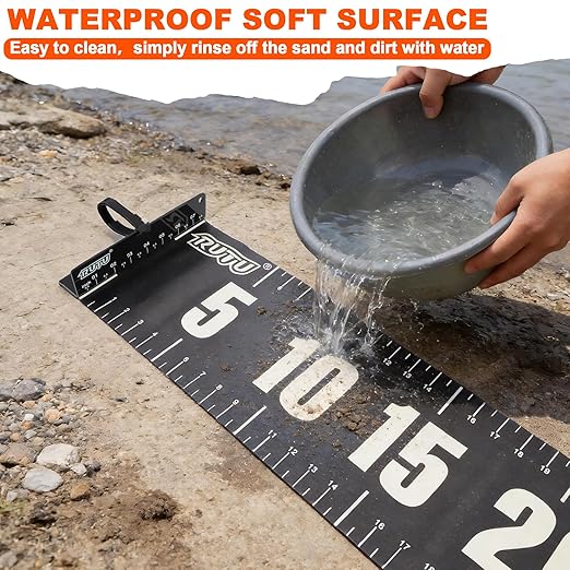 RUTU 53" Fish Ruler Glow in The Dark, Waterproof Fish Measuring Board, Foldable Fish Measuring Tape for Boats, Kayaks, Rafts and Outdoor Fishing, 53x8 inch, Glow-in-the-Dark Night Use