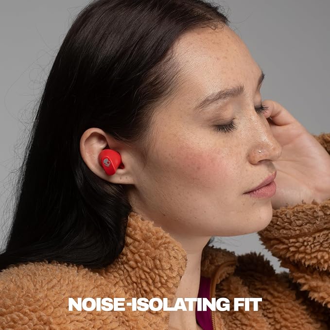 Skullcandy Smokin’ Buds 360 Wireless Earbuds, Bluetooth Headphones, Noise Isolating Fit, Up to 20 Hours Battery, IPX4 Sweat and Water Resistant, Microphone for iPhone Android - Plasma