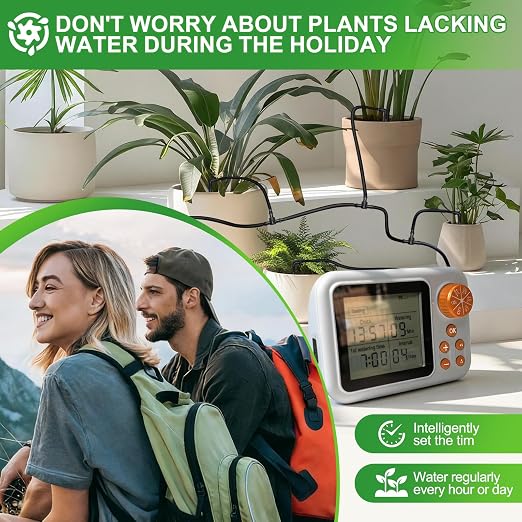 Drip Irrigation kit Indoor Plant Irrigation System Automatic Plant Waterer Plant Humidity Sensor Timer Water drip System kit to Growing Tent self Watering Automatic Mister kit Greenhouse(4 Sets)