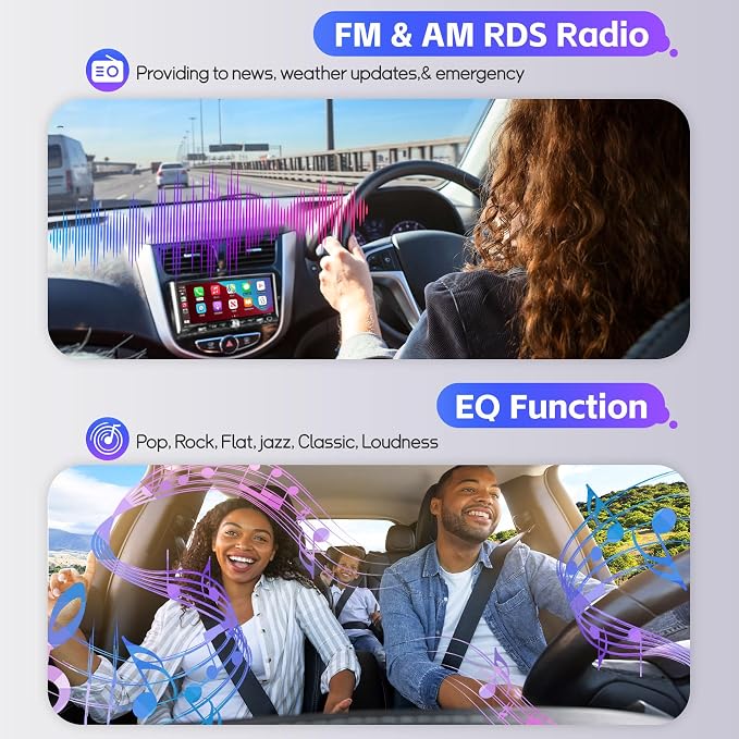 Single Din Radio Car Stereo with Wireless Apple Carplay & Android Auto, 6.9" IPS Touchscreen Car Stereo with Bluetooth 1080P Backup Camera Mirror Link Navigation USB Type-C Fast Charging FM/AM EQ SWC