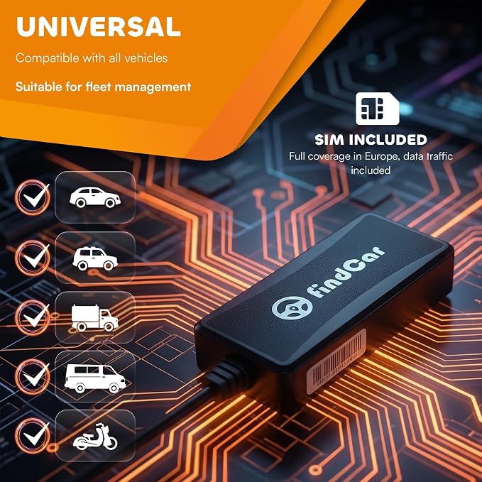 4G-Tracker - GPS Tracker for Vehicles: Car, Motorcycle and Truck | Direct Battery Connection and Built-in SIM | Vehicle Tracking with App, Anti-Theft, Speed Alert | Low-Cost Subscription Plans