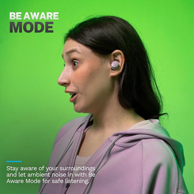 JLab JBuds Lux ANC Over Ear Headphones Bundle with Go Air Pop+ True Wireless Earbuds, Active Noise Cancelling, Bluetooth multipoint, Mauve