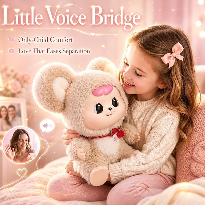 AI Powered Plush Bear Interactive Toy American Smart Voice Chat Human Like 91 Languages Communicable Companion Stuffed Animal Doll for Kids Learning Gift