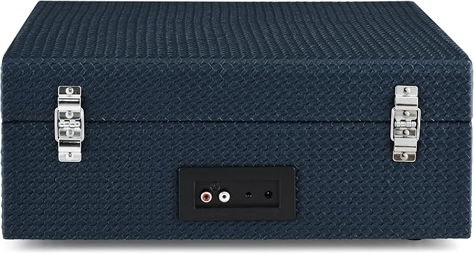 Crosley CR8017B-NY Voyager Vintage Portable Vinyl Record Player Turntable with Bluetooth in/Out and Built-in Speakers, Navy