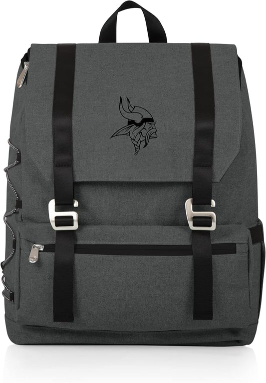 Picnic TIME NFL Minnesota Vikings OTG Traverse Backpack Cooler - Soft Cooler Backpack - Hiking Backpack, (Heathered Gray)