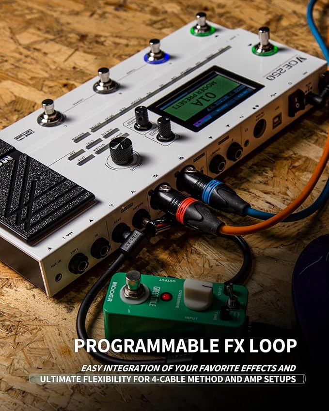 MOOER GE250 Multi Effects Processor with FX Loop, Tone Capture, MIDI Function, Global EQ, Drum Machine, Stereo Looper