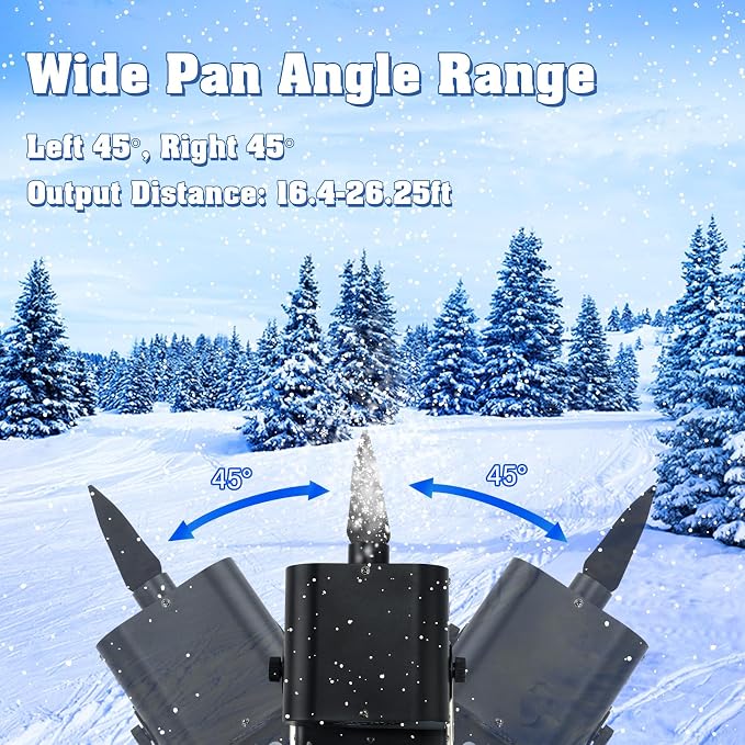 Snow Machine 1200W Snow Making Machine, Moving Head Snow Maker, Snowflake Maker with Wired Control Wireless Remote Adjustable Snow Size for Christmas Wedding Party Photography Parade Stage