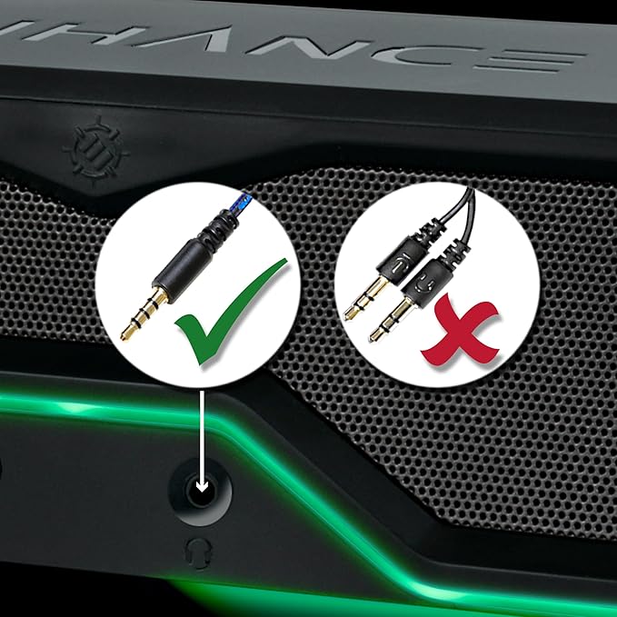 ENHANCE SB1 High Excursion Computer Soundbar - USB Powered Computer Speaker, Under Monitor Speaker with 10W Peak, LED Volume Control Knob, Headset Pass Through, Gaming Soundbar for PC