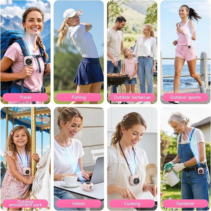 Portable Waist Fan, Rechargeable Wearable Fan w/ LED Display, 3 Speeds, 3000mAh Battery, 10H Runtime, Mini Turbo Airflow, Clip on Belt/Shirt/Hat,Travel Essentials Gift for Women,Makeup,Concert -1 PACK