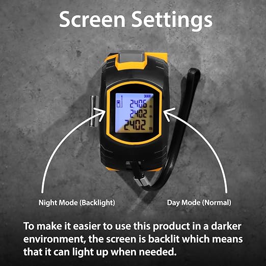 Laser Tape Measure 3-in-1 with Large LCD Display | Digital Laser Measurement Tool in/ft/m Scales up to 131ft/40M with calculations | Tape Measure 16ft/5M and Cross Line Laser Yellow