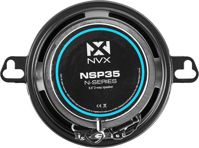 NVX NSP35 3.5" Car Speakers, 200W Max, 70W RMS, 2-Way Coaxial w/Silk Dome Tweeters & Built-in X-Overs, Easy to Install in Cars/Trucks/Doors (Pair)