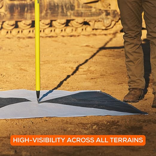 Sky High Bull's-Eye (48"x48") XL Degradable Drone Ground Control Point GCP with 30 Staples (Black/White Iron Cross) | Aerial Targets for Drone Mapping & Surveying | Compatible with DroneDeploy & Pix4D
