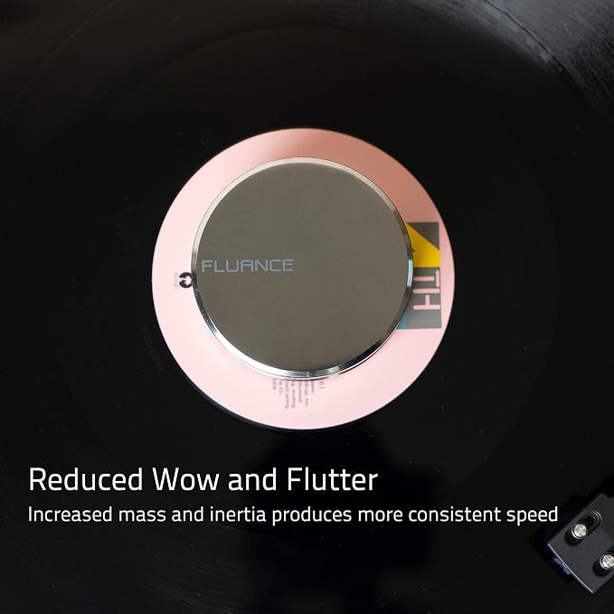 Fluance HiFi Vinyl Record Weight Stabilizer High Mass 760 gram Steel LP Disc Turntable Accessory with Protective Velvet Pad for Vibration Damping (RW02)