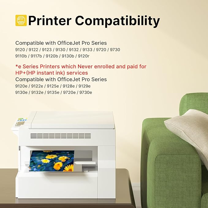 936 9125e 936XL Ink Cartridges Combo Pack Compatible with HP 936 Ink for HP Ink 936 936E 936XL for HP OfficeJet Pro 9125e 9120e 9730e 9130 9135e 9122e 9128e 9110b 9120b 4 Pack with Chip