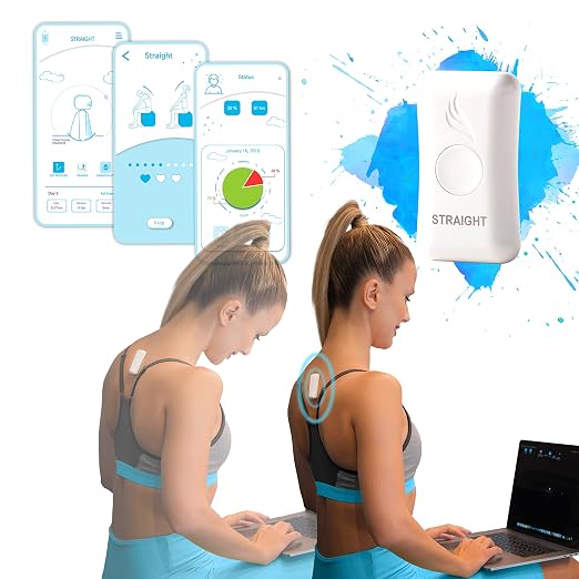 Kodgem Straight Posture Corrector Trainer for Women & Men - Updated Intelligent Posture Trainer - Upper Back Brace Smart Straightener Office Work Support - Shoulder & Back Posture Corrector Device