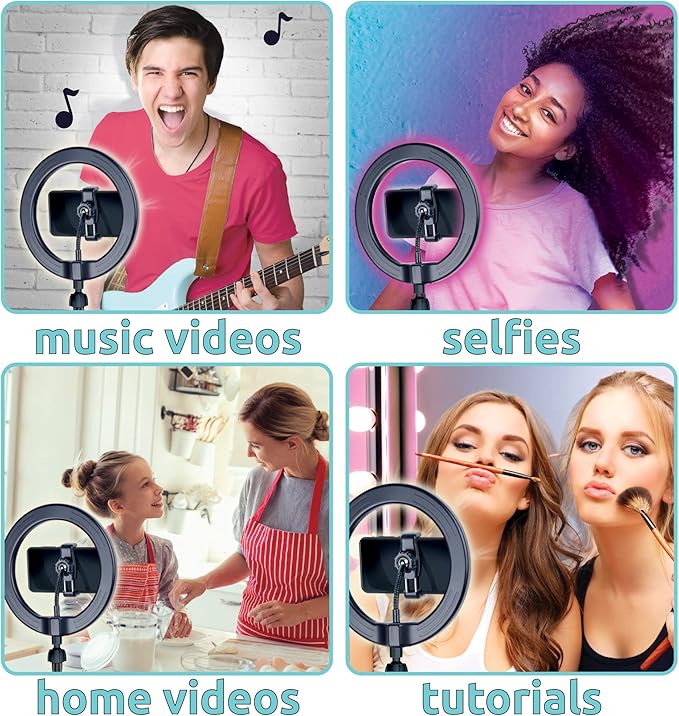 Canal Toys New So DIY TikTok Instagram YouTube Multicolored Ring Light with Green Screen and Phone Mount Tripod. Studio Creator 2 Influencer Video Creator Kit