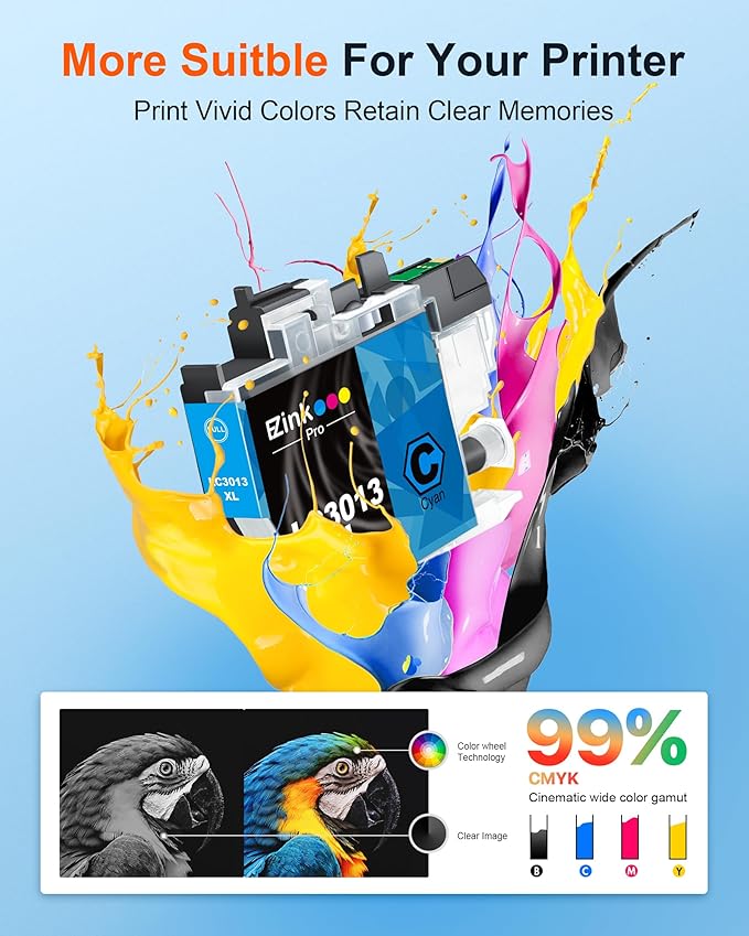 E-Z Ink Pro LC3013 LC3011 Compatible Ink Cartridge Replacement for Brother LC3013XL LC3011 LC-3013 Compatible with MFC-J491DW MFC-J497DW MFC-J895DW MFC-J690DW (2 Black, 1 Cyan, 1 Magenta, 1 Yellow)