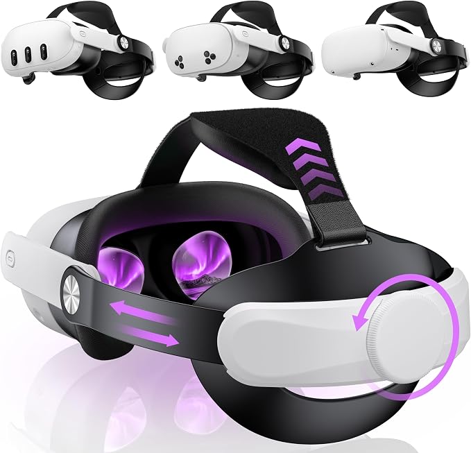 Head Strap for Meta Quest 3S/Quest 3/Quest 2 – Adjustable Lightweight VR Headset Strap with Enhanced Support, Elite Strap Replacement for Comfortable and Stable VR Gaming Experience