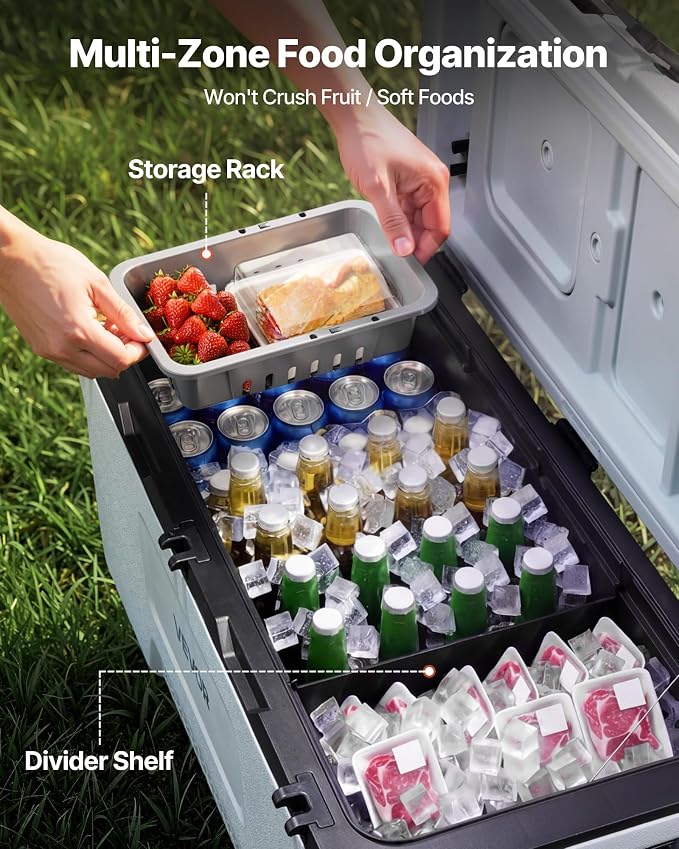 VEVOR Portable Cooler,Hard Cooler with Ice Retention, Heavy-Duty Handles and Strap, Lightweight Rigid Material Insulated Portable Cooler, Suitable for Family Picnics and Short Trips