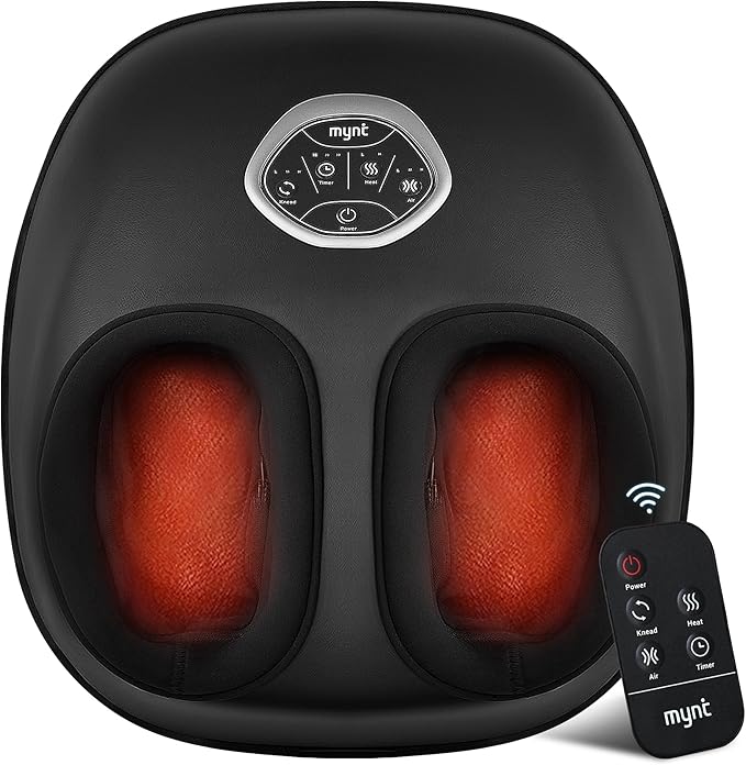 Mynt Shiatsu Foot Massager with Heat, Deep Kneading Electric Foot Massage Machine for Plantar Fasciitis, FSA Eligible HSA Approved Feet Massager with Remote Control, Fits Up to 13