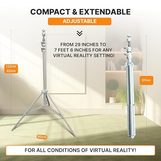 Skywin VR Tripod Stand for HTC Vive Base Station - 2 Adjustable Stands | Stable Tracking, Compatible with HTC Vive, Sensor Stand & Base Station Mount for Vive Sensors or Oculus Rift Constellation