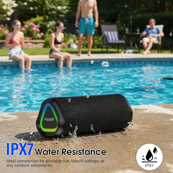 Magnetic Bluetooth Speaker for Golf Cart, 24H Playtime, IPX7 Waterproof, Wireless Outdoor Portable Speakers with Strong Magnet, Loud Stereo Sound for Golf, Bike, Camping, Party, Beach, Gifts for Men