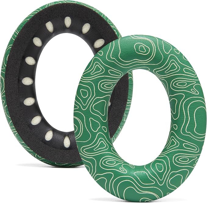 WC Wicked Cushions Upgraded Replacement Ear Pads for Bose QC35 & QC35ii (QuietComfort 35) Headphones & More - Softer Leather, Luxurious Memory Foam, Added Thickness, Extra Durability | Emerald Tide