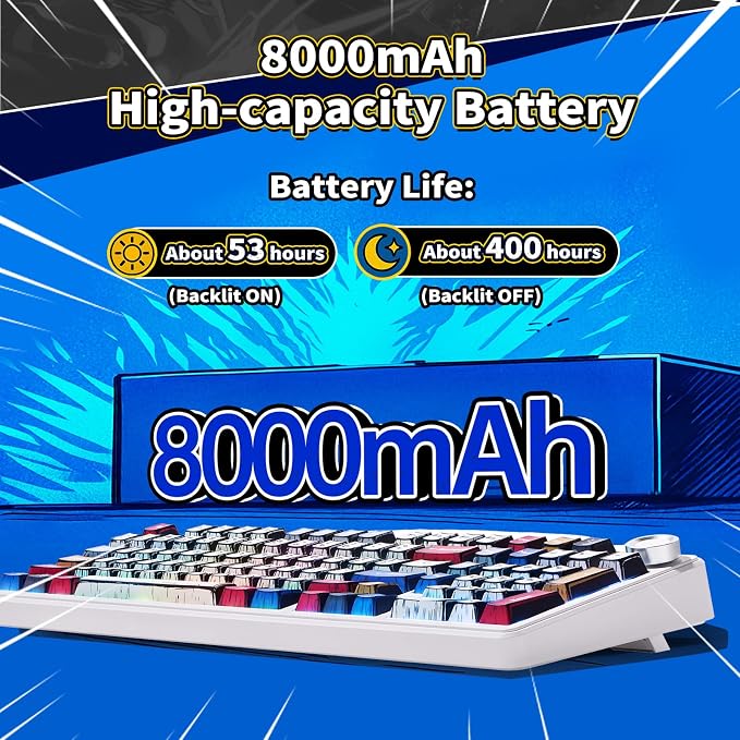 x Aula F99 Pro Mechanical Keyboard, Wireless Gaming Keyboards RGB Backlit Hot Swappable Custom Creamy Bluetooth Computer Keyboard, Tri-Mode BT5.0/2.4GHz/USB-C, Pre-lubed Switches PBT Keycaps