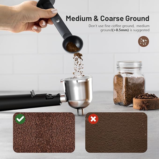 KEENSTAR 3.5Bar Espresso Machine with Milk Frother, 800W Compact Espresso and Cappuccino Machine with Preheating Function, 4 Cup Espresso Maker for Cappuccino or Latte, Gift for Coffee Lover Update