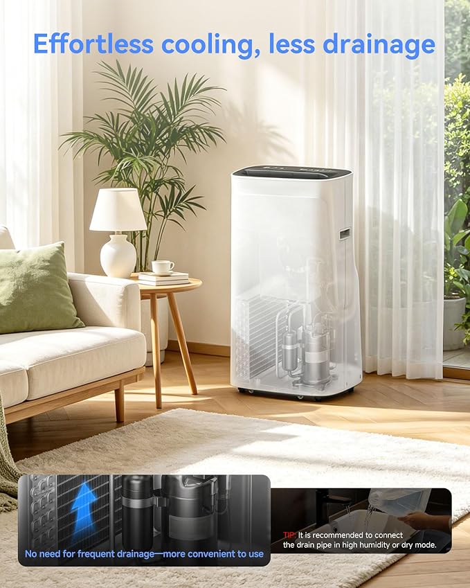 Portable Air Conditioners 16000 BTU, AC Unit Portable with Dehumidifier & Heating, Quiet Portable AC for Bedroom, Window Vent Kit for Home Office, Inverter Air Conditioner Portable Cools 800 Sq.Ft
