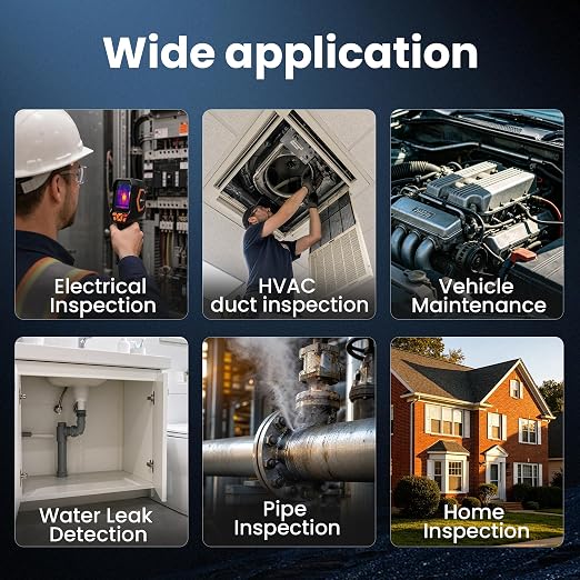 Handheld Thermal Camera, 240 x 180 TISR Resolution, -4°F-1022°F, 25Hz Infrared Camera, Thermal Imaging Camera 120 x 90 IR Resolution for Home Inspection Electrical HVAC DIY