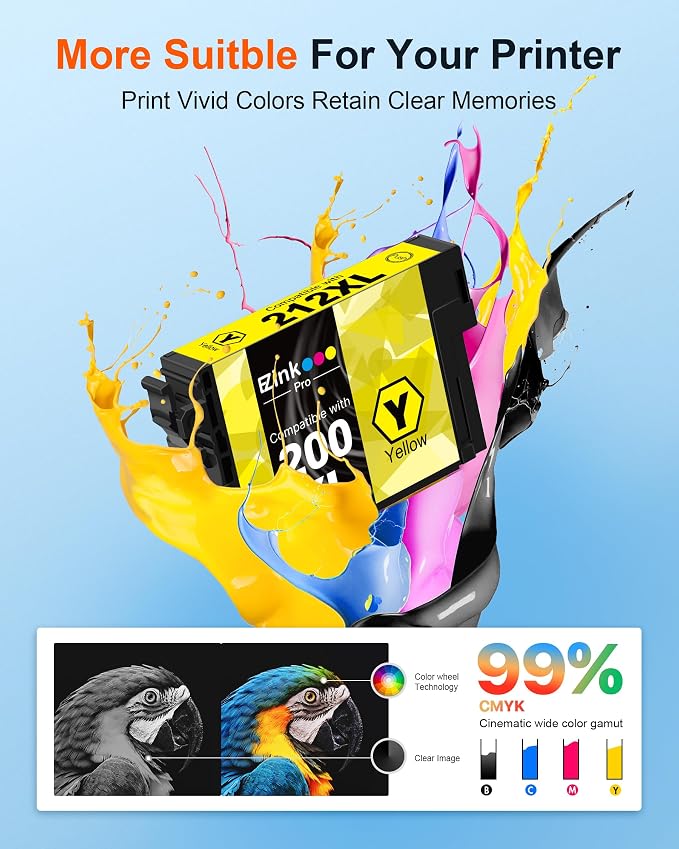 E-Z Ink Pro Remanufactured Ink Cartridge Replacement for Epson 200 Ink Cartridges Combo Pack for 200XL Ink Cartridges to use with XP-200 XP-300 XP-310 XP-400 XP-410 WF-2520 WF-2530 Printer(4 Pack)