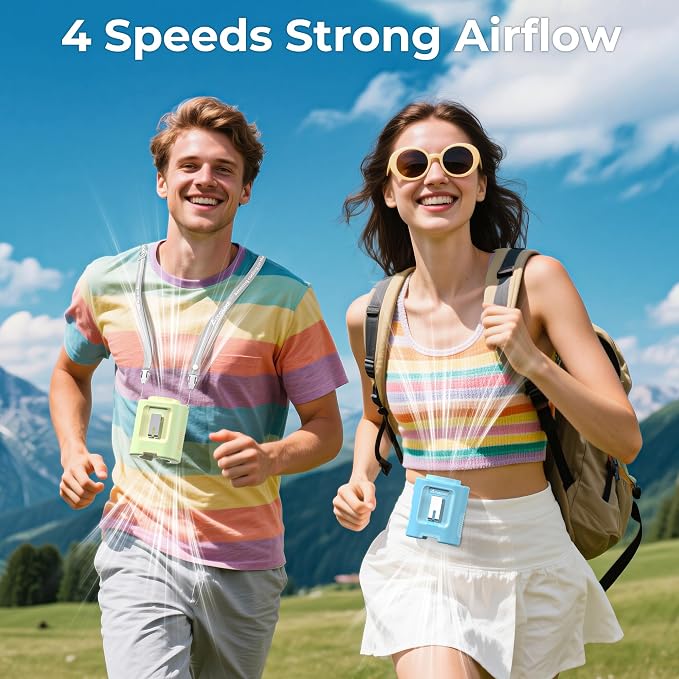 AMACOOL Mini Portable Waist Fan Clip on, Birthday Gifts for Mother Mom Her Girl, 13000RPM Rapid-Cooling Personal Neck Fans, Wearable Shirt Belt Fan for Women Men Outdoor Work Jobsite Travel Camping