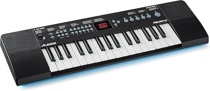 Alesis Melody 32 - Electric Keyboard Digital Piano with 32 Keys, Speakers, 300 Sounds, 300 Rhythms, 40 Songs, USB-MIDI Connectivity and Piano Lessons