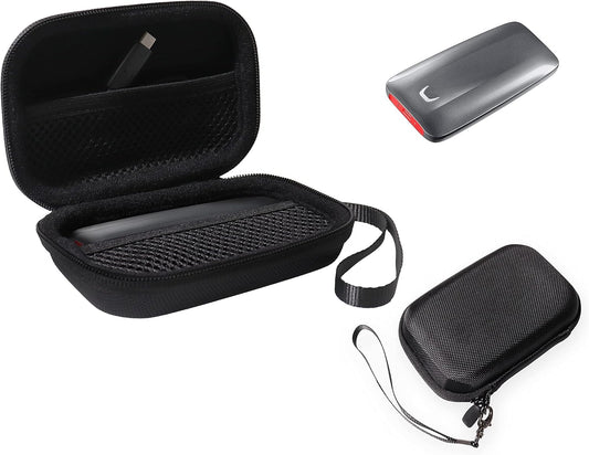 InGo Portable SSD Case - Compatible with SanDisk 1TB Extreme & Samsung X5 - Thunderbolt 3 - Carabiner, Mesh Pocket, Elastic Strap