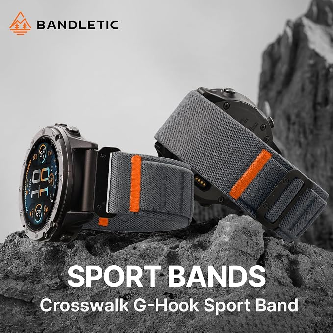 Bandletic Compatible with Garmin Fenix 8 51mm 7X 6X 5X Watch Band - 26mm Quick Fit Rugged Nylon Strap for Fenix 7X 6X Pro/5X Plus/3/3 HR/Instinct 2X Solar 3 50mm /Enduro/Quatix 7X/Tactix 8/Epix Pro 2
