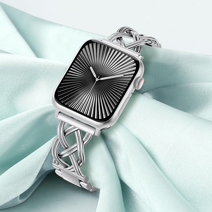TOYOUTHS Dressy Bracelet Compatible with Apple Watch Bands 38/40/41/42/44/45/46/49mm Women, Celtic Stainless Steel Metal Fancy Nice Pretty Strap for iWatch Series 11 10 9 8 7 6 5 4 Ultra/SE 3 2 1