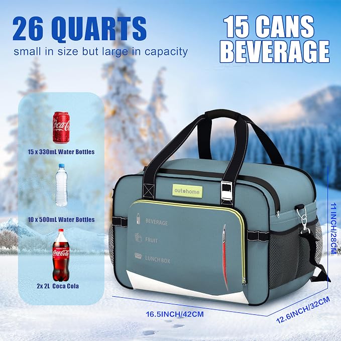 outohome Electric Portable Cooler Plug in 12V Car Cooler Bag, Warmer Bag for vehicle, Lunch Bag for Family