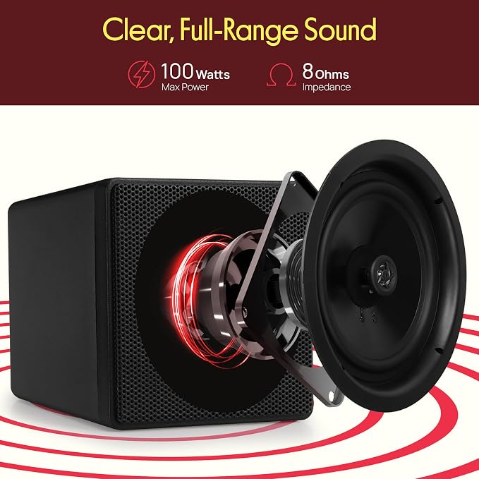 3" Mini Cube Bookshelf Speakers - 100W Small Bookshelf Speakers w/ 3" Paper Cone Driver, 8 Ohm - Passive Audio Book Shelf Speaker Pair For Home Theater Stereo Surround Sound - Pyle Home PCB3BK (Black)