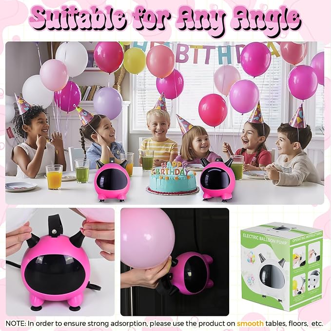 Togvu Balloon Pump Electric, Portable Balloons Inflator Air Pump with 2 Nozzles, Small Balloon Blower Machine 600W for Latex Garland Arch and Foil Balloons