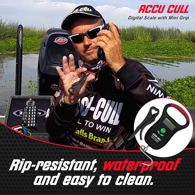 Fish Culling System Digital Fish Scale with Mini Fish Gripper - 2-in-1 Combo Pack Weighing Fishing Gear - Fishing Accessories and Fishing Equipment to Add in Fishing Tools Kit