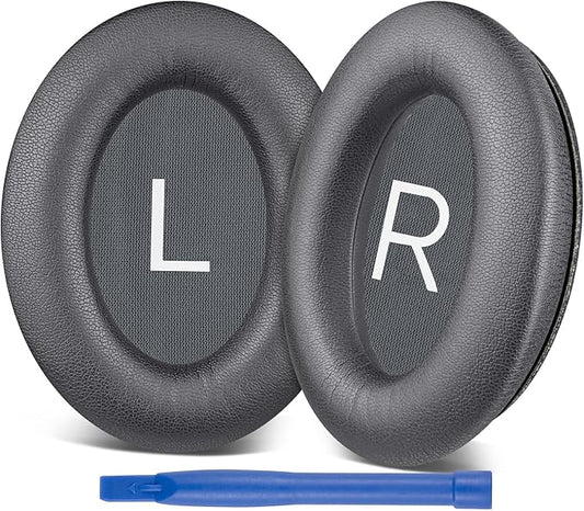 SOPROM Replacement Earpads for Bose QuietComfort 45 (QC45)/QuietComfort SE (QC SE)/Quiet Comfort Wireless Over-Ear Headphones, Ear Pads Cushions with Gentler Protein Leather - Eclipse Grey