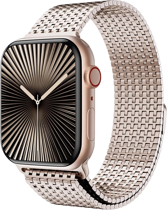 LULULOOK Milanese Mesh Loop Compatible with Apple Watch Band 49/46/45/44/42/41/40/38mm for Men Women, Stainless Steel Magnetic Buckle Strap for iWatch Ultra 3/2 Ultra Series 11 10 9 8 7 6 SE 5 4 3