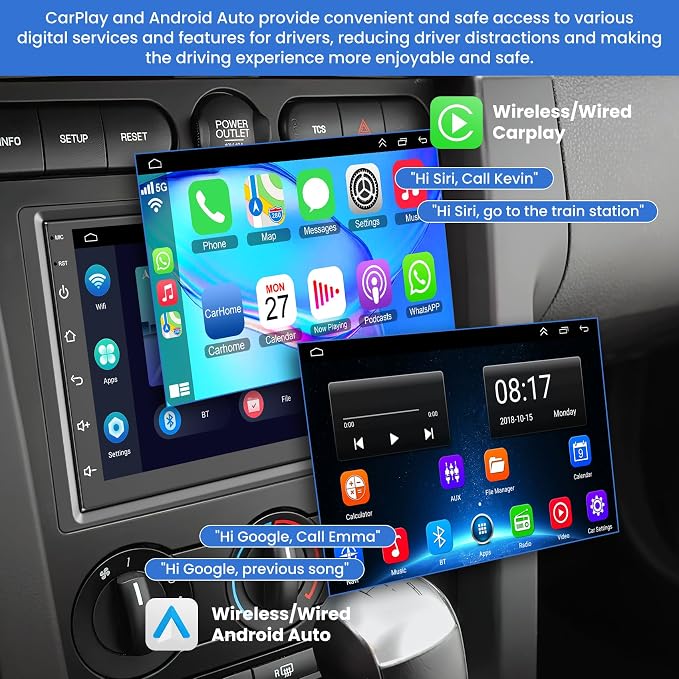 8-core 4G+64G Android 15 Car Radio for 2003-2006 Chevrolet Chevy Silverado Impala Tahoe GMC Sierra Yukon, 7" IPS Touch Screen Car Stereo Build-in GPS, CarPlay/Android Auto, Backup Camera/DSP/SWC
