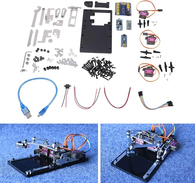 DIY Drawing Robot Kit with Mechanical Arm - Educational Pen Plotter Writing Robot for Classroom Learning & Kids Creative DIY Projects
