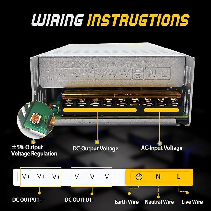 DC 12V 50A 600W Power Supply SMPS AC 110V / 220V-DC 12V Transformer Adapter for Advertising Signs,CCTV Camera Security System,Computer Project of Industrial Power Supplies (DC12V-600W)